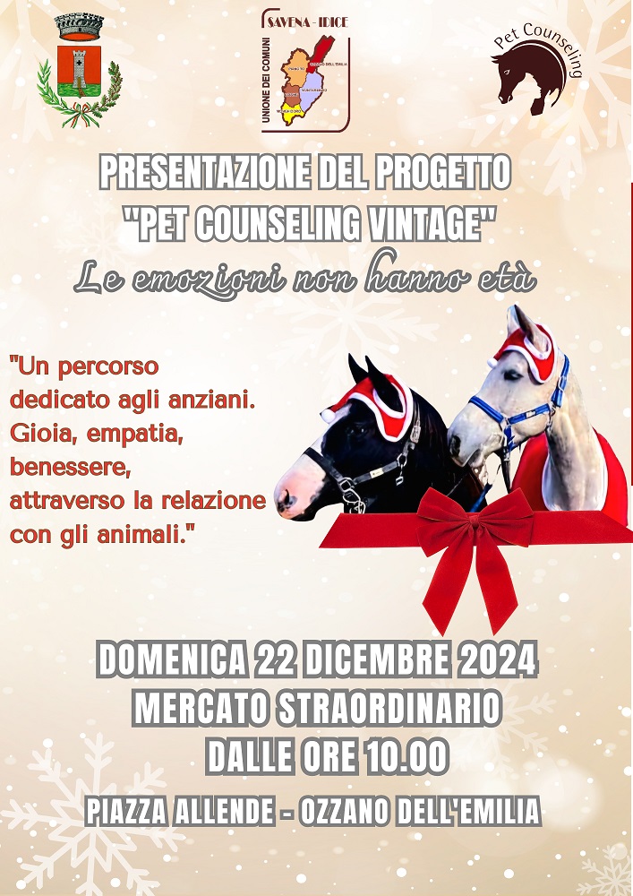 Domenica 22 dicembre - Piazza Allende: mercato straordinario e cavalli per la pet terapy