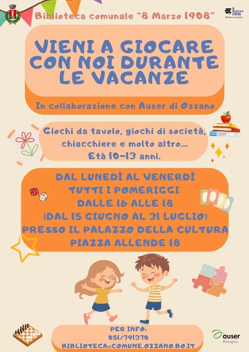 Vieni a giocare con noi durante le vacanze