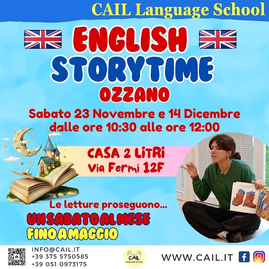 Il laboratorio di Letture Animate in Inglese di CAIL propone due date tra novembre e dicembre