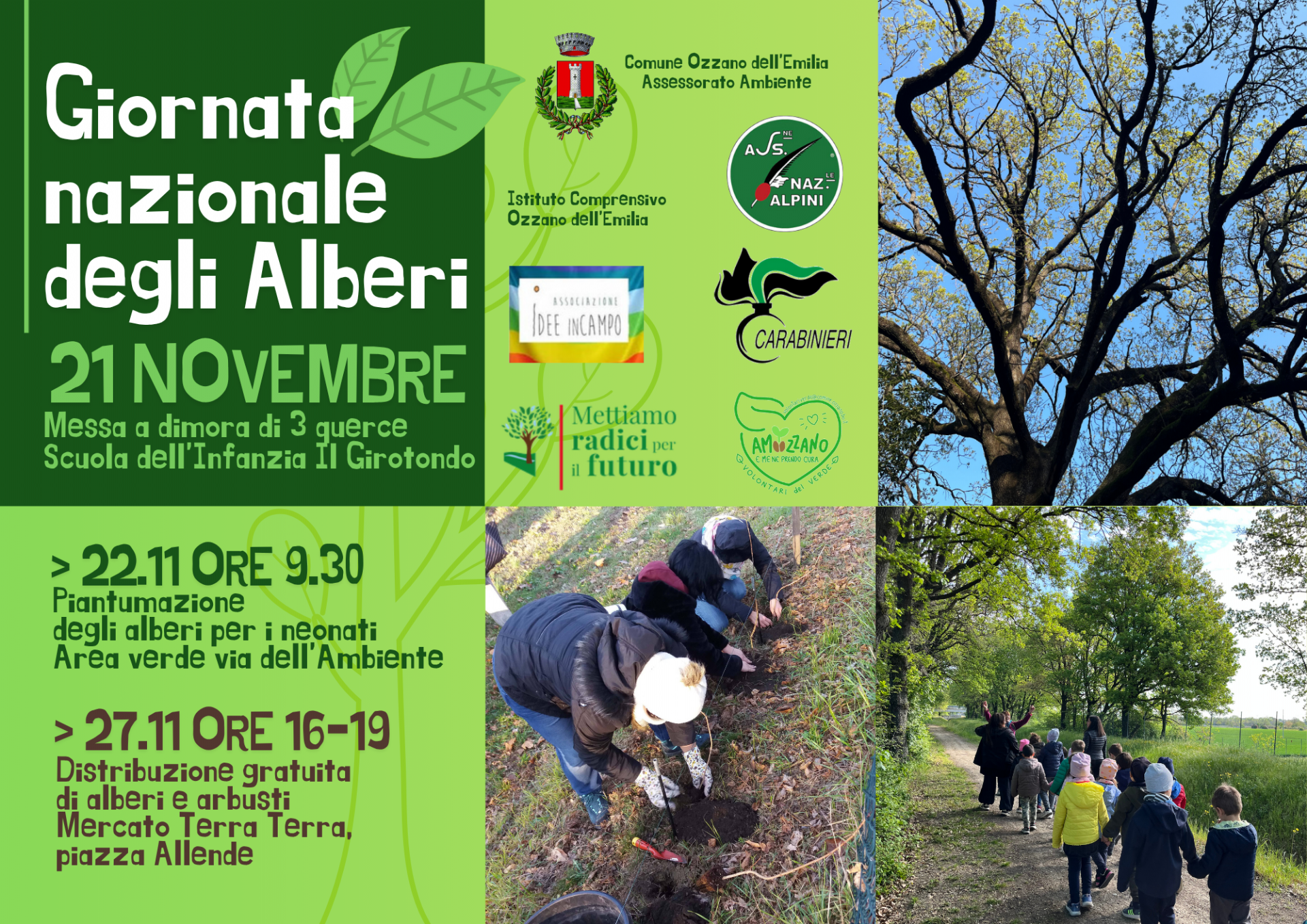 21 novembre 2025 - Giornata nazionale degli Alberi: appuntamenti sul territorio