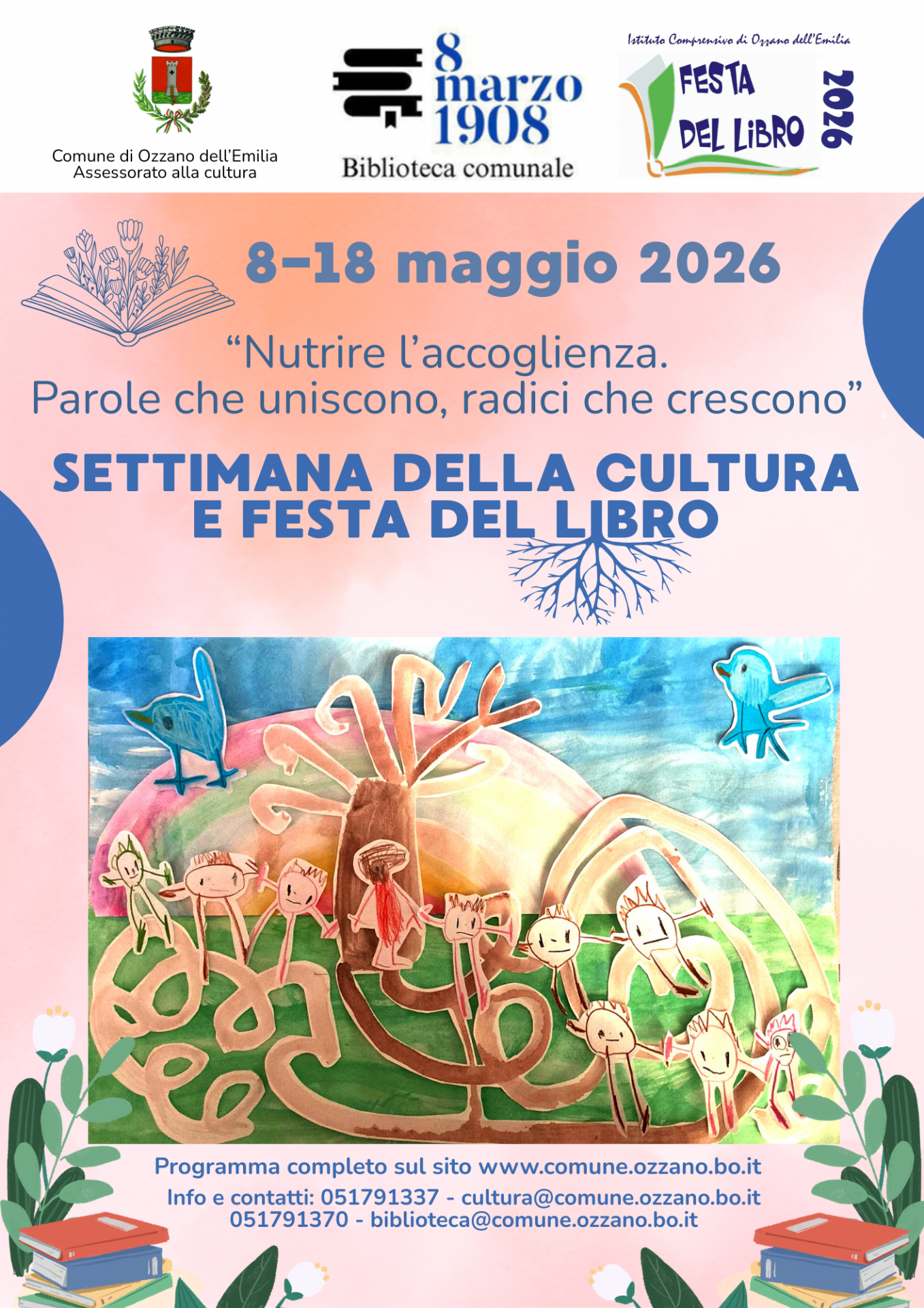 8-18 maggio 2026: Al via a Ozzano la Settimana della Cultura e Festa del Libro