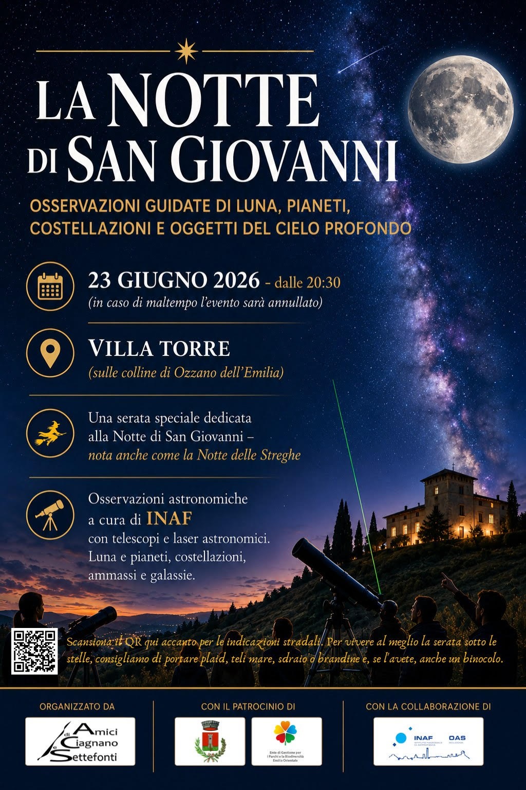 Tutti con naso all'insù: 23 giugno a Villa Torre