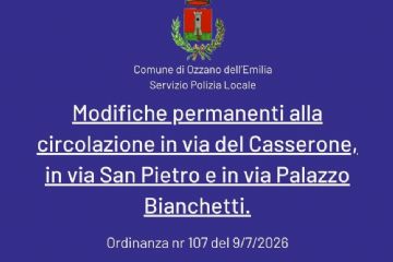 Modifiche permanenti alla circolazione in via del Casserone, in via San Pietro e in via Palazzo Bianchetti.