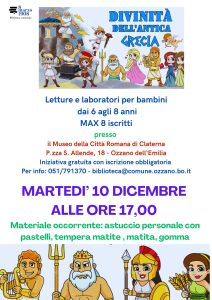 Letture e laboratori per bambini dai 5 agli 8 anni (10 dicembre 2024)