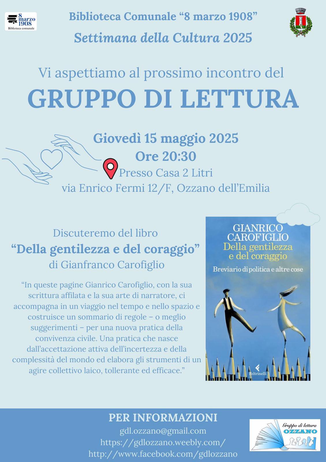 
Presentazione libro di Carofiglio a cura del Gruppo di Lettura della Biblioteca