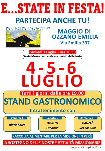 Estate in festa 2025: 3 giorni di festa e condivisione con l'associazione Partecipa anche tu!
