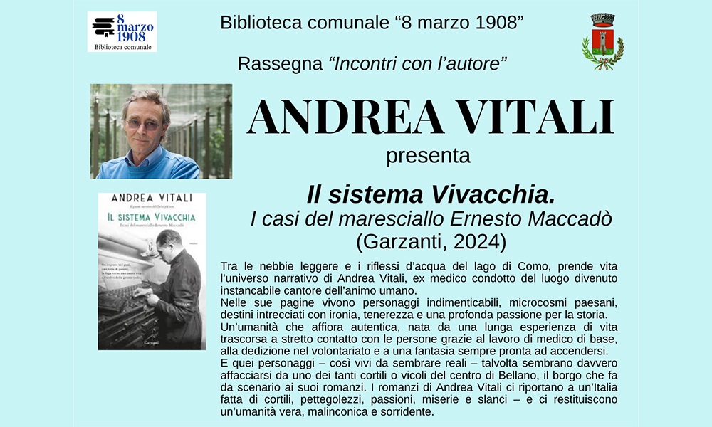 Incontri con lo scrittore Andrea Vitali al PHI Hotel di Ozzano