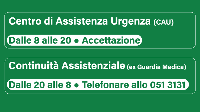 Dal 1 luglio 2025 e nella FASCIA NOTTURNA, il CAU di San Lazzaro di Savena sarà raggiungibile SOLO TELEFONICAMENTE al  numero 0513131