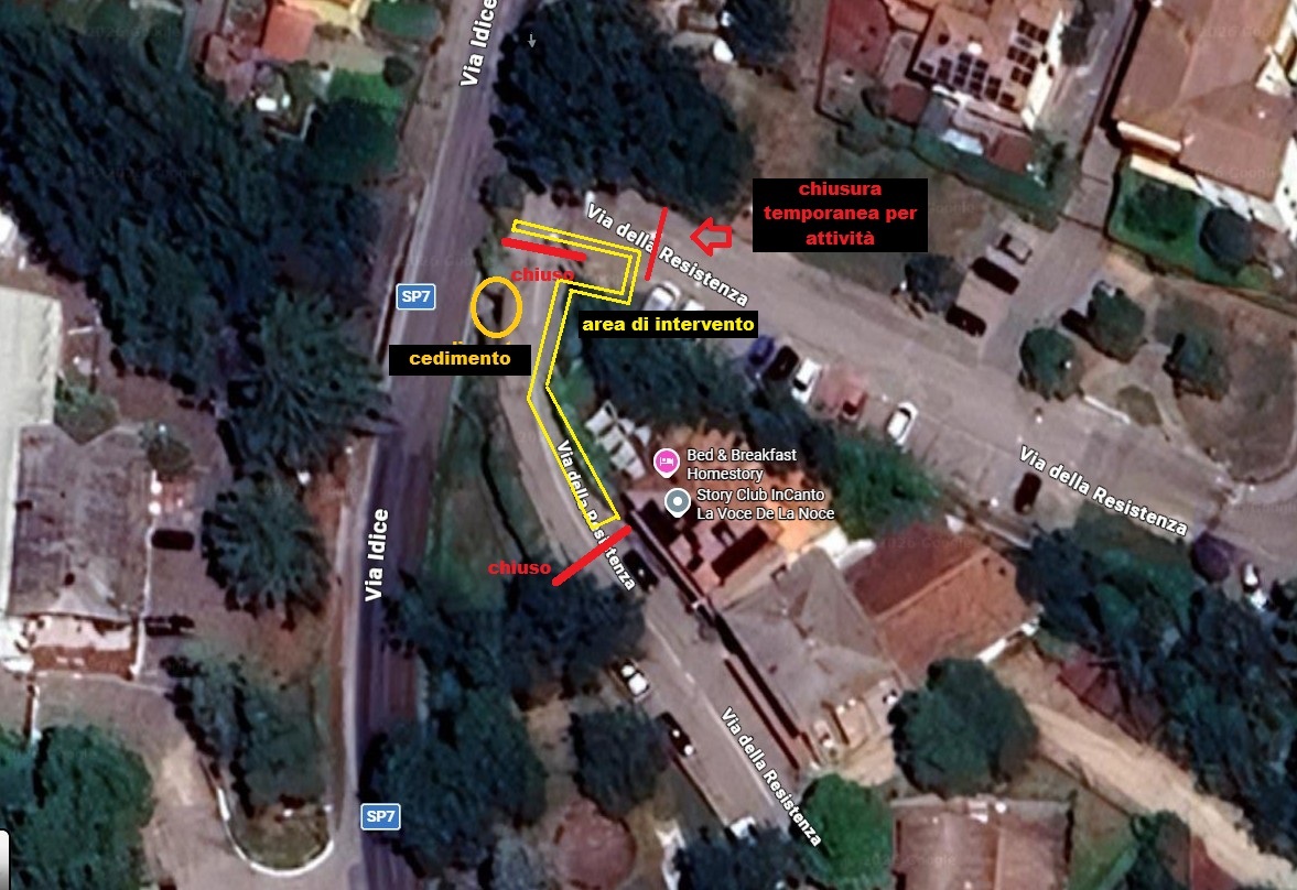 Planimetria dell'area interessata dall'intervento (via Resistenza - La Noce di Mercatale)