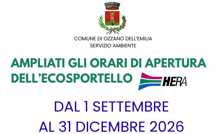 Dal 1 settembre 2026 ampliati gli orari di apertura dell'Ecosportello Hera in Municipio